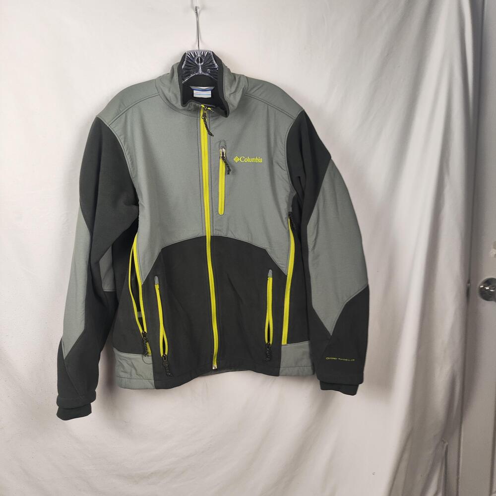 Columbia Omni-Shield Jacket Mens Large Gray Colorblock Softshell Interchange